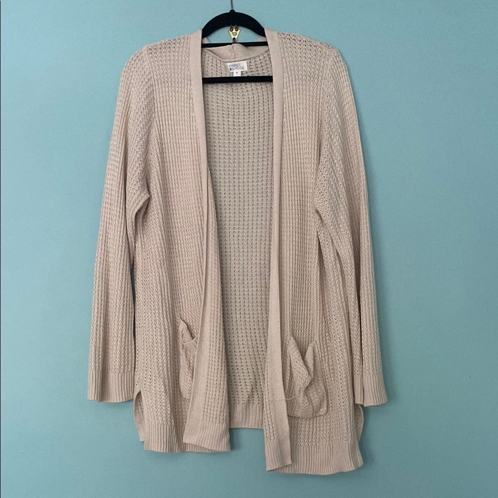 Market & Spruce Cream Cardigan Lightweight Open Front